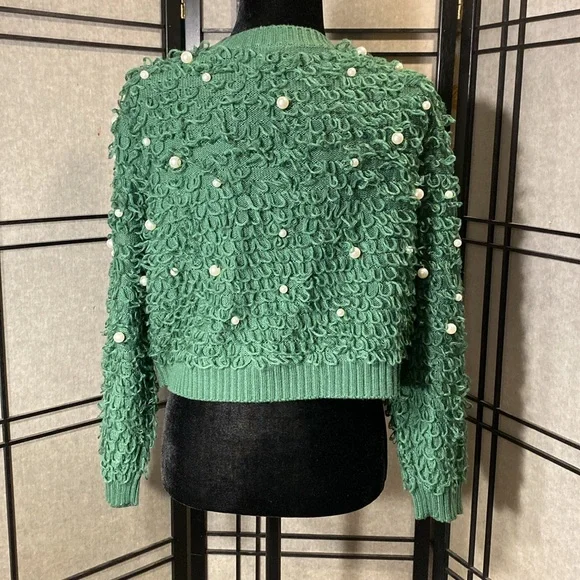 Mighty Fine loop & pearl cardigan-  see measurements for sizing! Gorgeous❤️ - Picture 3 of 10